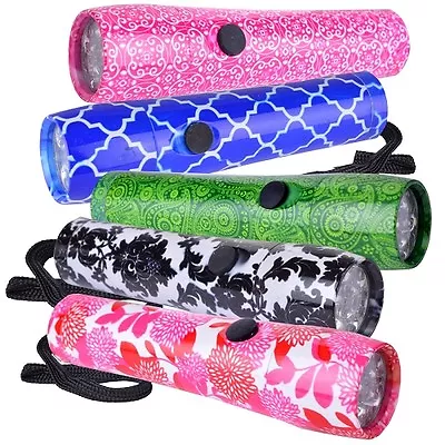 5-Pack Halo Aluminum 9-LED Flashlights (Pattern Print) Batteries Included  • $13.50