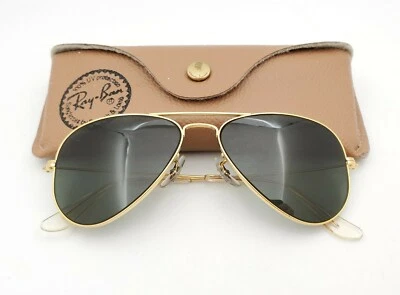 $149.99 • Buy Vintage B&L Ray Ban Bausch & Lomb G15 Gray 52mm Gold Aviator W/Case