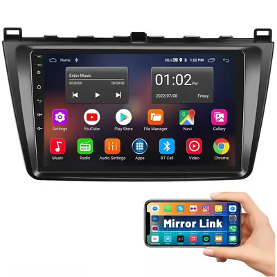 9  For Mazda 6 2007-2012 Car Radio GPS Navi USB WiFi Bluetooth Android 12 Stereo • $104.99