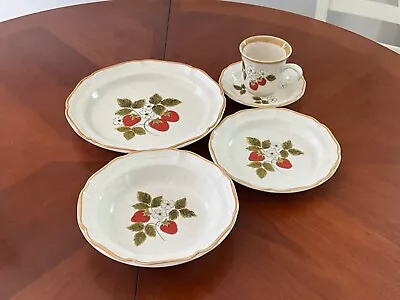 Mikasa Strawberry Festival Dinner Plate Salad Plate Soup Bowl Cup & Saucer • $30