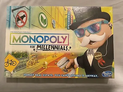 NEW PRICE!! MONOPOLY FOR MILLENNIALS BOARD GAME Ages 8+ NEW & SEALED!! Hasbro • $20