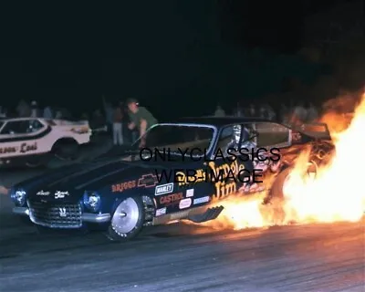 Jungle Jim Liberman Vega Funny Car Drag Racing Fire Burnout 8x10 Photo Pam Hardy • $24.76