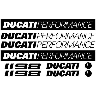 Fits  MAXI SET DUCATI PERFORMANCE 1198 Vinyl Stickers Sheet Motorcycle Tank • £8.49