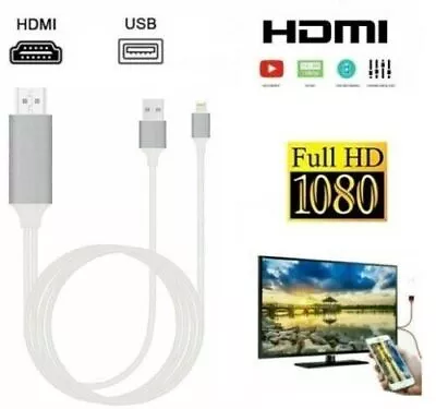 1080P HDMI TV Adapter Cable For Apple IPhone 6S 7 6 8 Plus X 5S SE 11 To HDTV • £7.99
