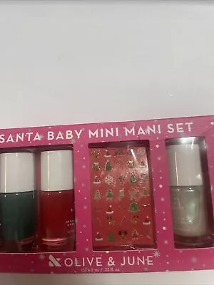 Olive & June Santa Baby Mini Mani Nail Polish & Nail Art Stickers Gift Set - 4ct • $17.99