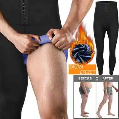 Men Sauna Sweat Pants Slim Body Shaper Thermo High Waist Leggings Weight Loss US • $15.99