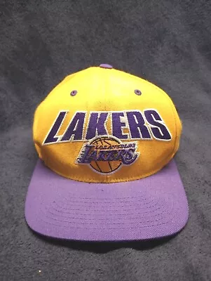 Los Angeles Lakers Purple/Yellow Men’s Snapback Hat - Mitchell & Ness Hardwood  • $10