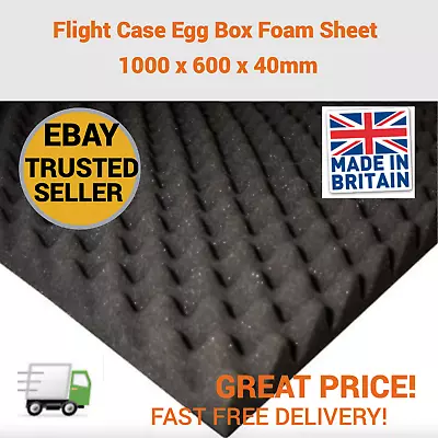 Flight Case Egg Box Foam Sheet 1000 X 600 X 40mm • £115.75