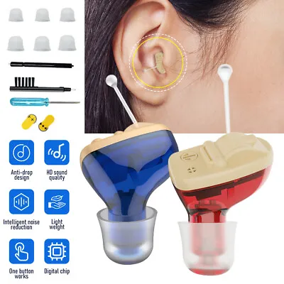 MiNi Hearing Aids Digital Small Invisible In Ear Sound Voice Amplifier Enhancer • $16.99