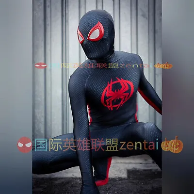 Miles Morales Jumpsuit Across The Spider-Verse Suit Cosplay Adult Kids Costume • $32.99