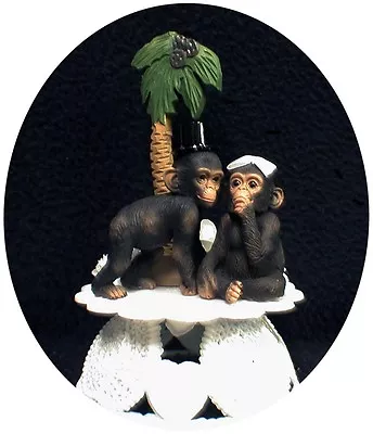  Your My Cutie  Funny Monkey Chimp Ape Wedding Cake Topper Groom Top Zoo Tree • $46.80