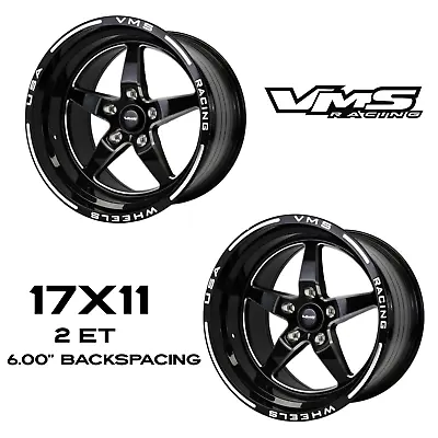 2 VMS RACING V-STAR REAR DRAG RACE RIMS WHEELS 17x11 FOR WIDEBODY DODGE CHARGER • $599.88