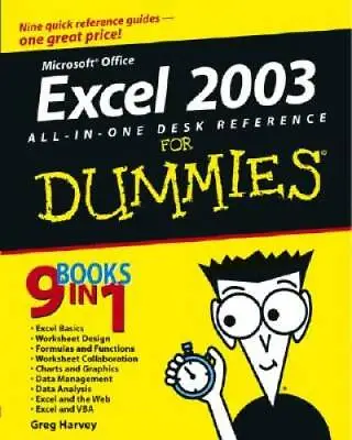 $4.39 • Buy Excel 2003 All-in-One Desk Reference For Dummies - Paperback - GOOD