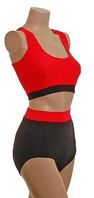 Freestyle Dance Fitness Muscle Back Croptop & High Waist Knickers Colour Choice • £24.95