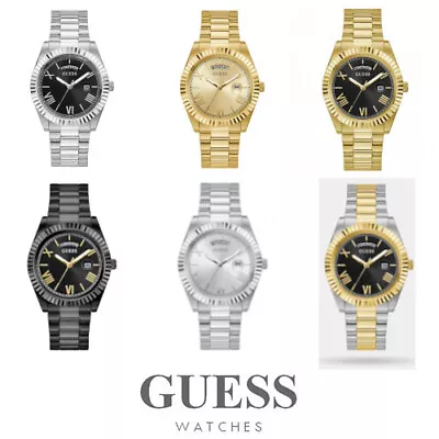 Guess Connoisseur Collection Stainless Steel Black Dial Quartz Watch Gw0265g • £123.29