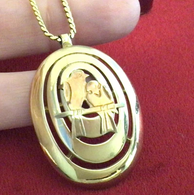 £29.50 • Buy Vintage Jewellery Lovely TRIFARI Love Birds Pendant Necklace & Chain