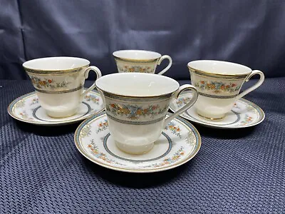 Minton  STANWOOD  ~ Gold Trim ~ England ~ Set Of 4 ~ Cups & Saucers ~ 3  Tall • $39.99