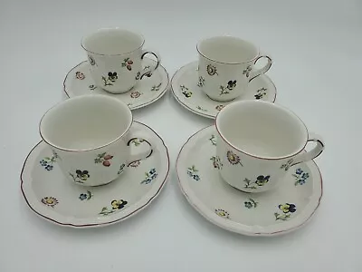 New Villeroy & Boch Petite Fleur Set Of 4 Cup & Saucer (8 Pcs) Pairs Sets • $44.99