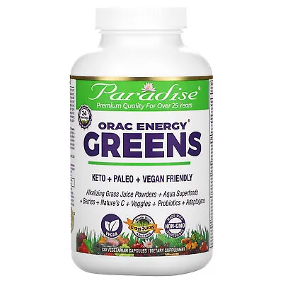 $22.26 • Buy Paradise Herbs ORAC-Energy Greens 120 Veggie Caps Gluten-Free, Vegan