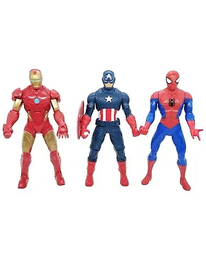 Marvel Avengers Spiderman Iron Man Captain America 12  Action Figure Bundle Toys • £23.99