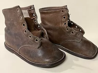 Antique - Leather High Top - Lace-up - Brown Child / Toddler Shoes • $30.76