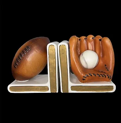 Vintage Lefton Bookends Sports Baseball Glove & Football Ceramic Set - Japan • $13