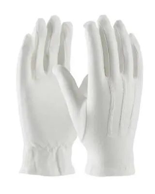 1 Pr Premium White Cotton Parade Tuxedo Honor Guard Formal Gloves - MENS LARGE • $7.50