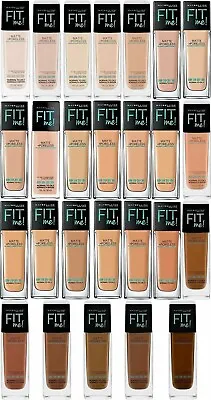 MAYBELLINE FIT ME FOUNDATION MATTE + PORELESS 1oz/30mL NIP 40 SHADES U CHOOSE + • $7.95