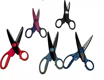 Lot Of 5 Pairs Fiskars & Back Street Paper Edgers Decorative Scissors • $12