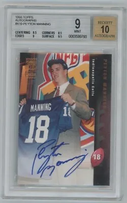 1998 Topps Peyton Manning BGS Beckett 9 Auto Colts Rookie RC • $1100