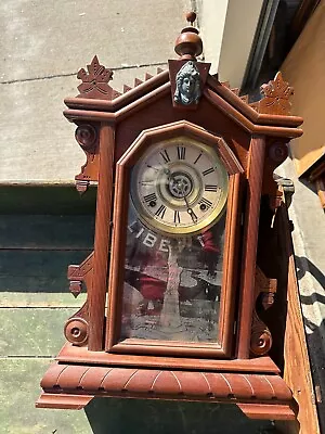 Old Antique LIBERTY Shelf Mantel Parlor Clock Liberty Head Original Glass • $165