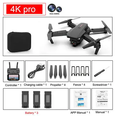 $65.64 • Buy E88 Pro Drone With HD Camera For Adults WIFI  Live Video Foldable Drone With GPS