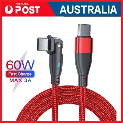 PD 60W Dual USB Type C To USB-C Charging Cable Nylon Data Cord Fast Charger • $7.50