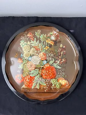 Vintage Daher Decorative Metal Ware Tray Flowers Made In England 12.5”x12.5” • $7.99