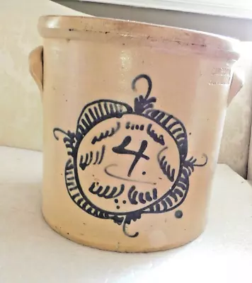 Antique 19th Century Stoneware Crock 4 Gallon Cw Braun Buffalo Ny • $475