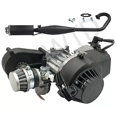 49cc 2-Stroke Engine+Exhaust Muffler For Mini Bikes ATVs Pocket Bikes Dirt Bike • $134.98