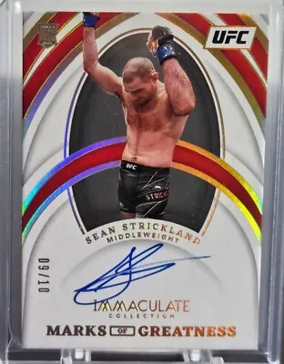 2022 Immaculate UFC Sean Strickland Gold Marks Of Greatness Rookie Auto RC /10🔥 • $499.99