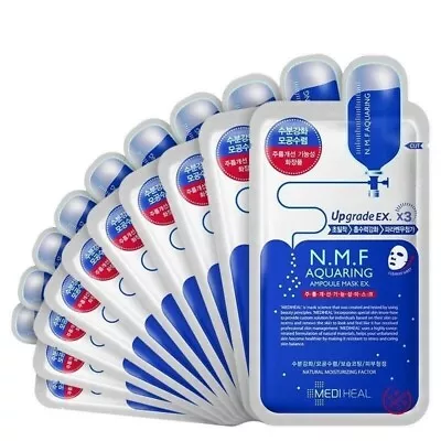 MEDIHEAL NMF Moisturizing Aquaring Ampoule Mask 10 Packs Sheet (WITHOUT Box) • $12.99