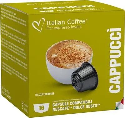 Italian Coffee CAPPUCCI Cappuccino Coffee Pods For DOLCE GUSTO Pods -16- • $16.45