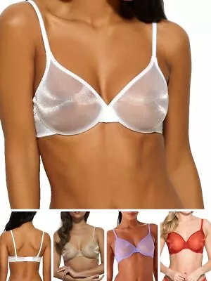 Gossard Glossies Bra Sheer Moulded Plunge Seamless Non Padded Sexy Bras Lingerie • £33.95