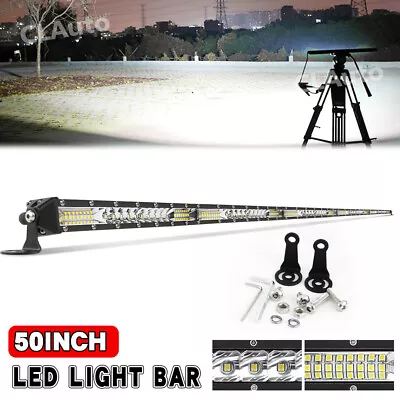 Roof 50inch LED Light Bar Flood Spot Combo Driving 4WD Offroad SUV Truck UTV 52  • $69.15