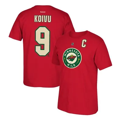 Mikko Koivu Reebok Minnesota Wild Player Premier N&N Red Jersey T-Shirt Men's • $17.99