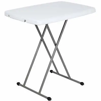 $40 • Buy 30 Inch Personal Folding Table Adjustable Resin TV Tray, White