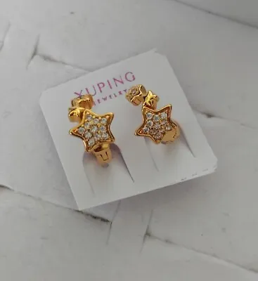 Xuping 14K Gold Plated Star Hoop Earrings • £5.50