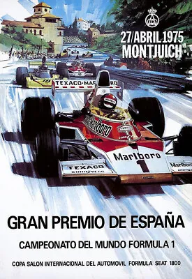 F1 Gran Premio De España Grand Prix 1975 Auto Automobile Car Race  Poster Print • £8.99