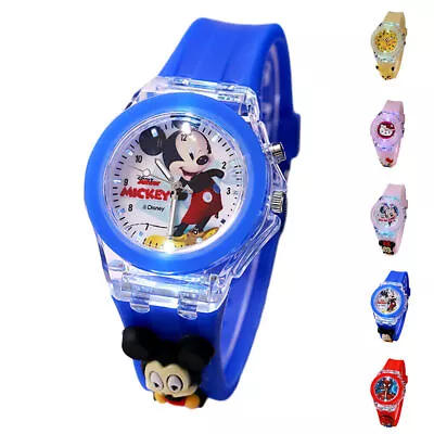Mickey Mouse Light Up Blue Colour Changing Boys Kids Children Wrist Watch Gift ^ • £8.29
