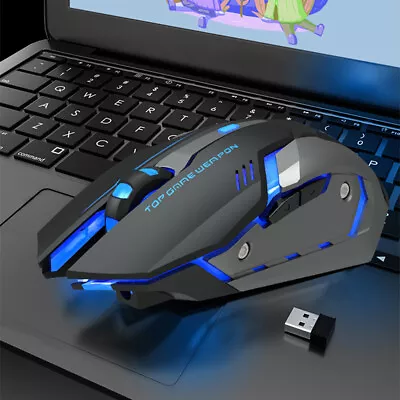 2.4G LED Rechargeable Wireless Backlit USB Optical Ergonomic Gaming Mouse Mice • $18.07