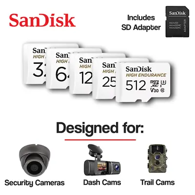 SanDisk High Endurance Micro SD Memory Card 32GB 64GB 128GB 256GB V30 C10 CCTV • $308.99