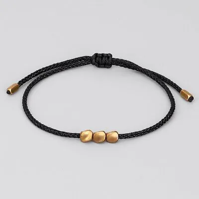 Lucky Red Rope Copper Beaded Bracelet Tibetan Buddhist Women Men Handmade Gift • $0.84