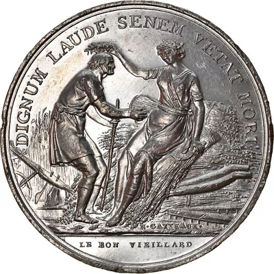 [#8855] France Medal Louis XVI Fête Des Bonnes Gens Le Bon Vieillard Histor • $99.74